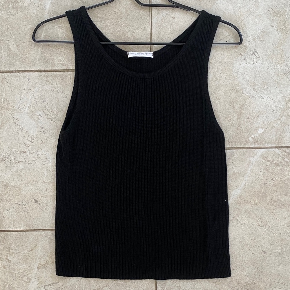 Joan Vass USA Vintage Black Knit Tank Top